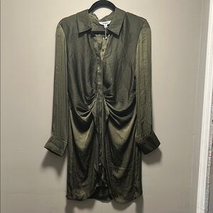 Steve Madden Green Ruched Sheath Dress